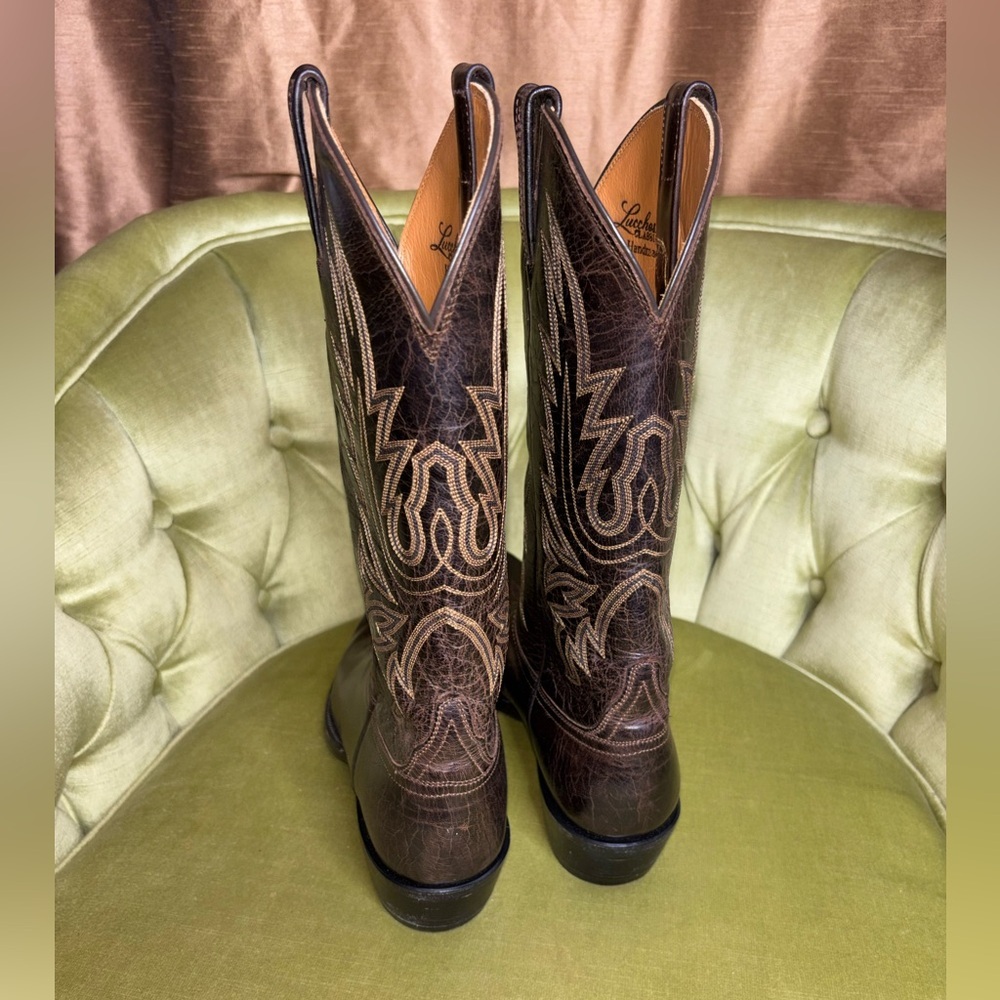 Lucchese Corbin Cowboy Western Boots Mens 9.5 Mad Dog Leather Goat L0414 - Picture 3 of 11
